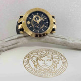 Versace V-Race Quartz Black Dial Black Leather Strap Watch For Men - VEBV00119 Authentic Buy Shop Now