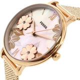 Fossil Jacqueline Three-Hand White Dial Rose Gold Mesh Bracelet Watch for Women - ES4534 Authentic Buy Shop Now