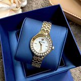 Swarovski Lovely Crystals White Dial Gold Steel Strap Watch for Women - 5242895 Authentic Buy Shop Now