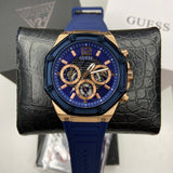 Guess Momentum Chronograph Blue Dial Blue Rubber Strap Watch for Men - GW0263G2 Authentic Buy Shop Now