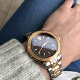 Versace Hellenyium Brown Dial Two Tone Steel Strap Watch for Women - V12040015 Authentic Buy Shop Now