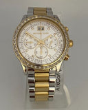 Michael Kors Brinkley Chronograph Silver Dial Two Tone Steel Strap Watch for Women - MK6188 Authentic Buy Shop Now
