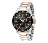 Maserati SFIDA Chronograph Black Dial Two Tone Steel Strap Watch For Men - R8873640002 Authentic Buy Shop Now