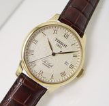 Tissot Le Locle Automatic Gold Dial Brown Leather Strap Watch For Men - T41.5.413.73 Authentic Buy Shop Now
