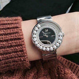 Swarovski Lovely Crystal Black Dial Silver Steel Strap Watch for Women - 1160305 Authentic Buy Shop Now
