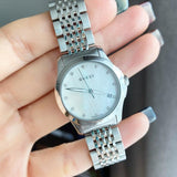 Gucci G Timeless Diamonds Mother of Pearl Dial Silver Steel Strap Watch For Women - YA126504 Authentic Buy Shop Now