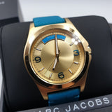 Marc Jacobs Baby Dave Gold Dial Blue Leather Strap Watch for Women - MBM1263 Authentic Buy Shop Now