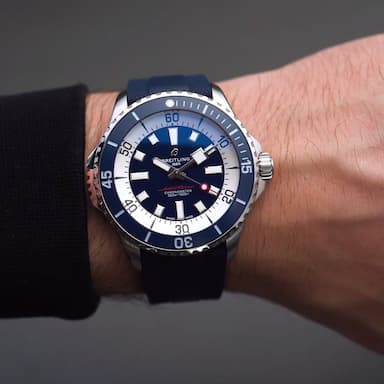 Breitling Superocean Automatic 46 Blue Dial Blue Rubber Strap Watch for Men - A17378E71C1S1 Authentic Buy Shop Now
