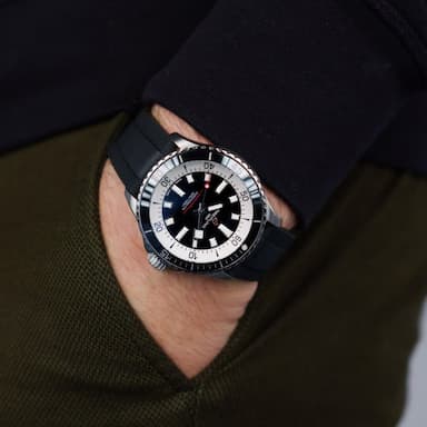 Breitling Superocean Automatic 42 Black Dial Black Rubber Strap Watch for Men - A17375211B1S1 Authentic Buy Shop Now