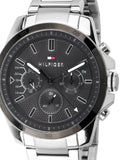 Tommy Hilfiger Iconic Quartz Black Dial Silver Steel Strap Watch for Men - 1791564 Authentic Buy Shop Now