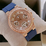 Guess Moonlight Diamonds White Dial Blue Rubber Strap Watch for Women - GW0257L3 Authentic Buy Shop Now
