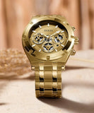 Guess Continental Gold Dial Gold Steel Strap Watch For Men - GW0260G4 Authentic Buy Shop Now
