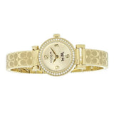 Coach Dress Crystals Gold Dial Gold Steel Strap Watch For Women - 14502202 Authentic Buy Shop Now