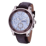Guess Pinnacle Chronograph Quartz Blue Dial Brown Leather Strap Watch For Men - W0673G1 Authentic Buy Shop Now