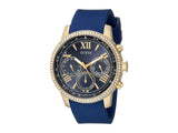 Guess Sunrise Blue Dial with Diamonds Blue Rubber Strap Watch For Women - W0616L2 Authentic Buy Shop Now