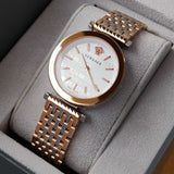 Versace V-Twist White Dial Two Tone Mesh Bracelet Watch for Women - VELS00719 Authentic Buy Shop Now