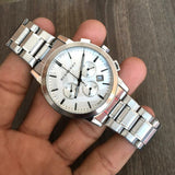 Burberry The City White Dial Silver Steel Strap Watch for Men - BU9750 Authentic Buy Shop Now