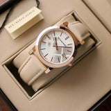 Burberry The City White Dial White Leather Strap Watch for Women - BU9012 Authentic Buy Shop Now