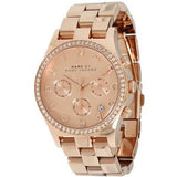 Marc Jacobs Henry Chronograph Rose Gold Dial Rose Gold Steel Strap Watch for Women - MBM3118 Authentic Buy Shop Now