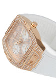 Guess Raven Diamonds Rose Gold Dial White Silicone Strap Watch for Women - GW0105L3 Authentic Buy Shop Now