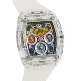 Guess Phoenix Polycarbonate Clear Multi-function Black Dial Clear Rubber Strap Watch for Men - GW0499G3 Authentic Buy Shop Now