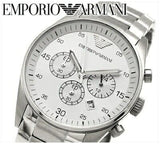 Emporio Armani Sportivo Chronograph Silver Dial Silver Steel Strap Watch For Men - AR5963 Authentic Buy Shop Now