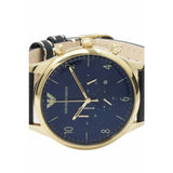 Emporio Armani Chronograph Midnight Blue Dial Blue Leather Strap Watch For Men - AR1862 Authentic Buy Shop Now