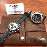 Guess Legacy Analog Blue Dial Blue Denim Strap Watch for Men - W1058G1 Authentic Buy Shop Now