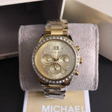 Michael Kors Brinkley Diamonds Gold Dial Gold Steel Strap Watch for Women - MK6187 Authentic Buy Shop Now