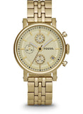 Fossil Boyfriend Chronograph Gold Dial Gold Steel Strap Watch for Women - ES2197 Authentic Buy Shop Now