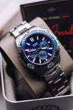 Fossil Garrett Chronograph Blue Dial Silver Steel Strap Watch for Men - FS5623 Authentic Buy Shop Now