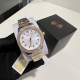Michael Kors Tibby Three Hand Crystals Silver Dial Two Tone Steel Strap Watch for Women - MK4576 Authentic Buy Shop Now