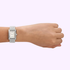 Tory Burch Eleanor White Dial Silver Steel Strap Watch for Women - TBW1069 Authentic Buy Shop Now