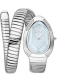 Just Cavalli Serpente Metallica Blue Dial Silver Steel Strap Watch for Women - JC1L223M0015 Authentic Buy Shop Now