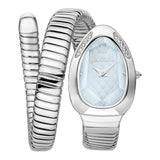 Just Cavalli Serpente Metallica Blue Dial Silver Steel Strap Watch for Women - JC1L223M0015 Authentic Buy Shop Now