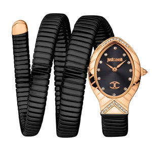 Just Cavalli Classico Lungo Black Dial Black Steel Strap Watch for Women - JC1L248M0085 Authentic Buy Shop Now
