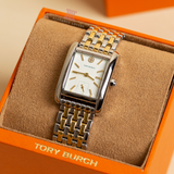 Tory Burch Eleanor White Dial Two Tone Steel Strap Watch for Women - TBW1070 Authentic Buy Shop Now