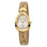 Just Cavalli Diversa Snake Mother of Pearl Dial Brown Leather Strap Watch for Women - JC1L321L0025 Authentic Buy Shop Now