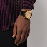 Versace Icon Active Chrono Gold Dial Black Silicone Strap Unisex Watch - VEZ701623 Authentic Buy Shop Now