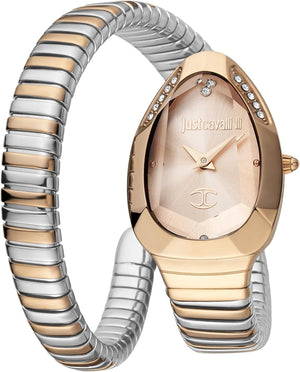 Just Cavalli Serpente Metallica Rose Gold Dial Two Tone Steel Strap Watch for Women - JC1L208M0075 Authentic Buy Shop Now