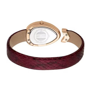 Just Cavalli Diversa Snake Rose Gold Dial Red Leather Strap Watch for Women - JC1L321L0045 Authentic Buy Shop Now