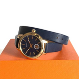 Tory Burch Collins Quartz Blue Dial Blue Leather Strap Watch for Women - TBW1303 Authentic Buy Shop Now