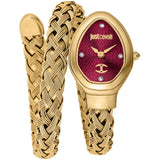 Just Cavalli Novara Red Dial Gold Steel Strap Watch for Women - JC1L264M0035 Authentic Buy Shop Now