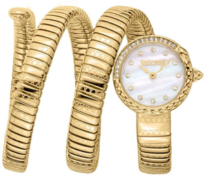 Just Cavalli Enchanting Mother of Pearl Dial Gold Steel Strap Watch for Women - JC1L302M0025 Authentic Buy Shop Now