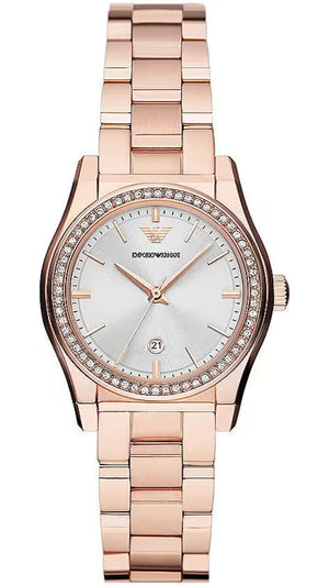 Emporio Armani Federica Analog Mother of Pearl Dial Rose Gold Steel Strap Watch for Women - AR11558 Authentic Buy Shop Now