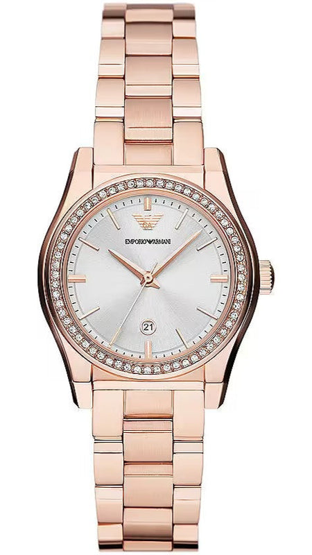 Emporio Armani Federica Analog Mother of Pearl Dial Rose Gold Steel Strap Watch for Women - AR11558 Authentic Buy Shop Now