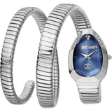 Just Cavalli Serpente Metallica Blue Dial Silver Steel Strap Watch for Women - JC1L209M0025 Authentic Buy Shop Now