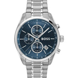 Hugo Boss Grand Prix Chronograph Blue Dial Silver Steel Strap Watch for Men - 1514226 Authentic Buy Shop Now