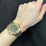 Tory Burch The Miller Chronograph Blue Dial Blue Jacquard Strap Watch for Women - TBW1038 Authentic Buy Shop Now