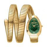 Just Cavalli Serpente Metallica Green Dial Gold Steel Strap Watch for Women - JC1L224M0045 Authentic Buy Shop Now